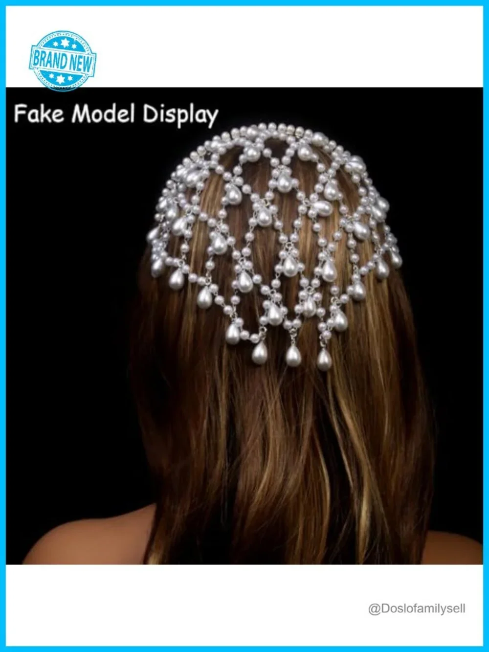 Silver Pearl Fairy Headpiece - Flapper 1920s Head Chain Hair Accessory for Women